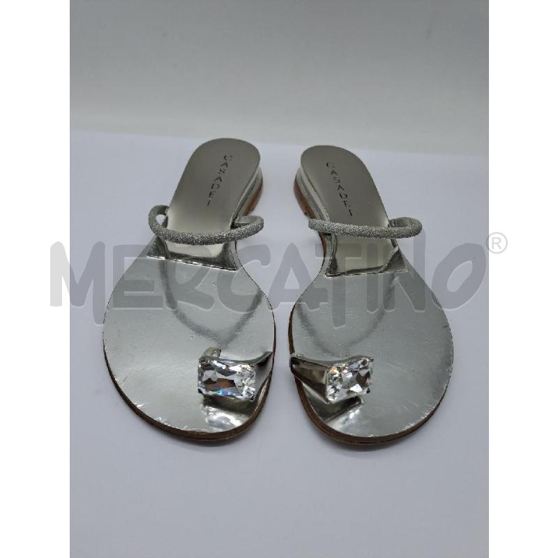SANDALI DONNA CASADEI INFRADITO GIOIELLO ARGENTATO ANELLO | Mercatino dell'Usato Catanzaro 1