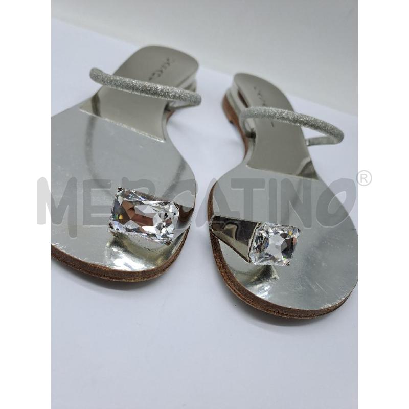 SANDALI DONNA CASADEI INFRADITO GIOIELLO ARGENTATO ANELLO | Mercatino dell'Usato Catanzaro 2