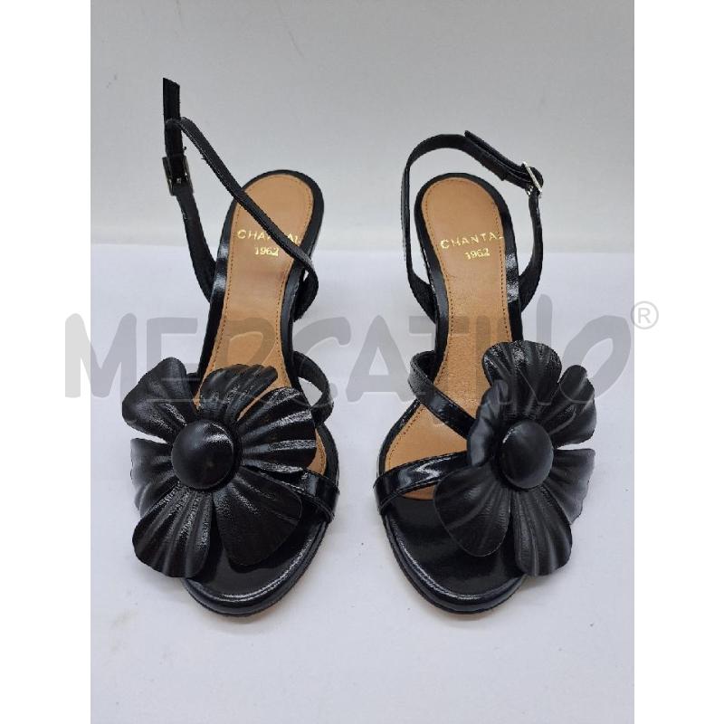 SANDALI DONNA CHANTAL NERO FIORE | Mercatino dell'Usato Catanzaro 1