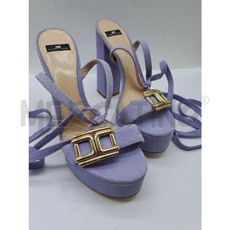 SANDALI DONNA ELISABETTA FRANCHI LILLA SCAMOSCIATO TACCO LARGO PALTFORM | Mercatino dell'Usato Catanzaro 3