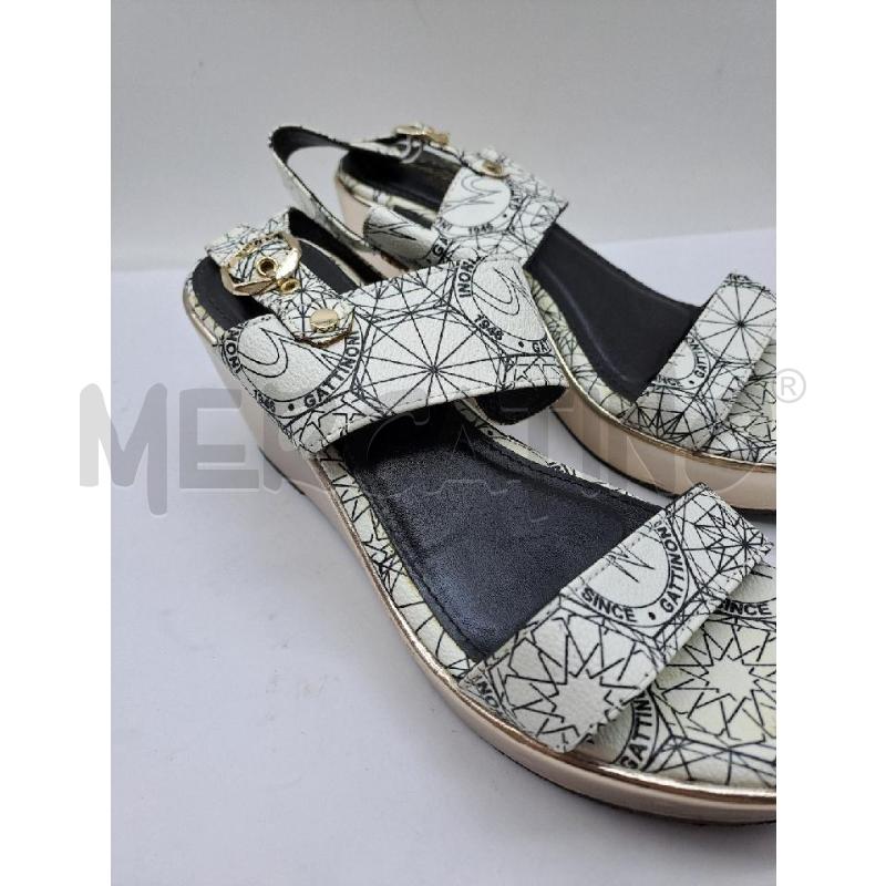 SANDALI DONNA GATTINONI BIANCO NERO  | Mercatino dell'Usato Catanzaro 3