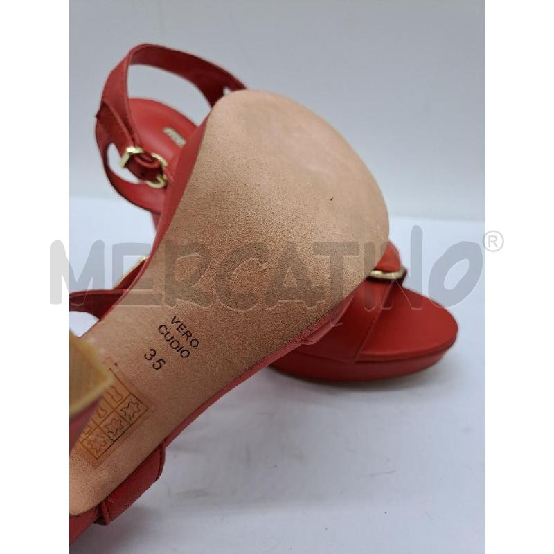 SANDALI DONNA LUCIANO BARACHINI ROSSO TACCO LARGO DETTAGLIO CORALLO | Mercatino dell'Usato Catanzaro 4