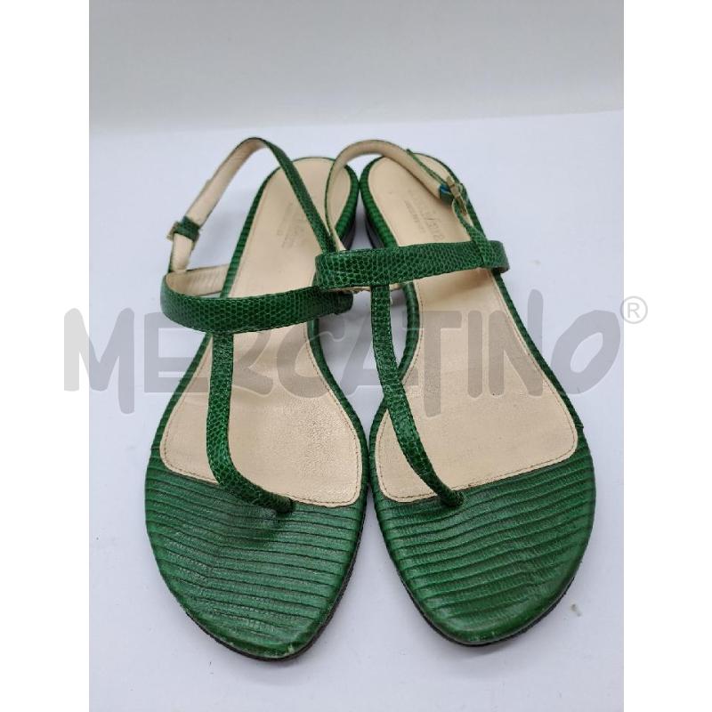 SANDALI DONNA MAXMARA VERDE PITONATO TACCO BASSO | Mercatino dell'Usato Catanzaro 1
