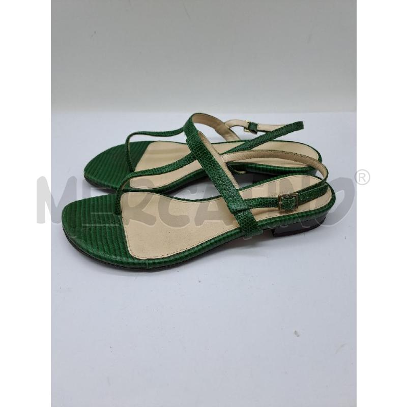 SANDALI DONNA MAXMARA VERDE PITONATO TACCO BASSO | Mercatino dell'Usato Catanzaro 2