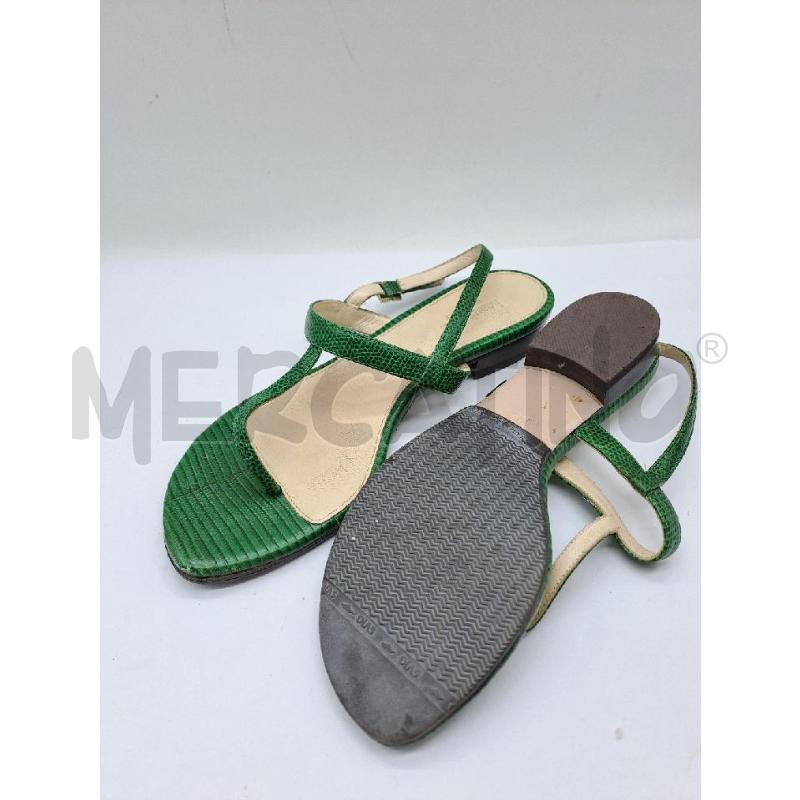 SANDALI DONNA MAXMARA VERDE PITONATO TACCO BASSO | Mercatino dell'Usato Catanzaro 4