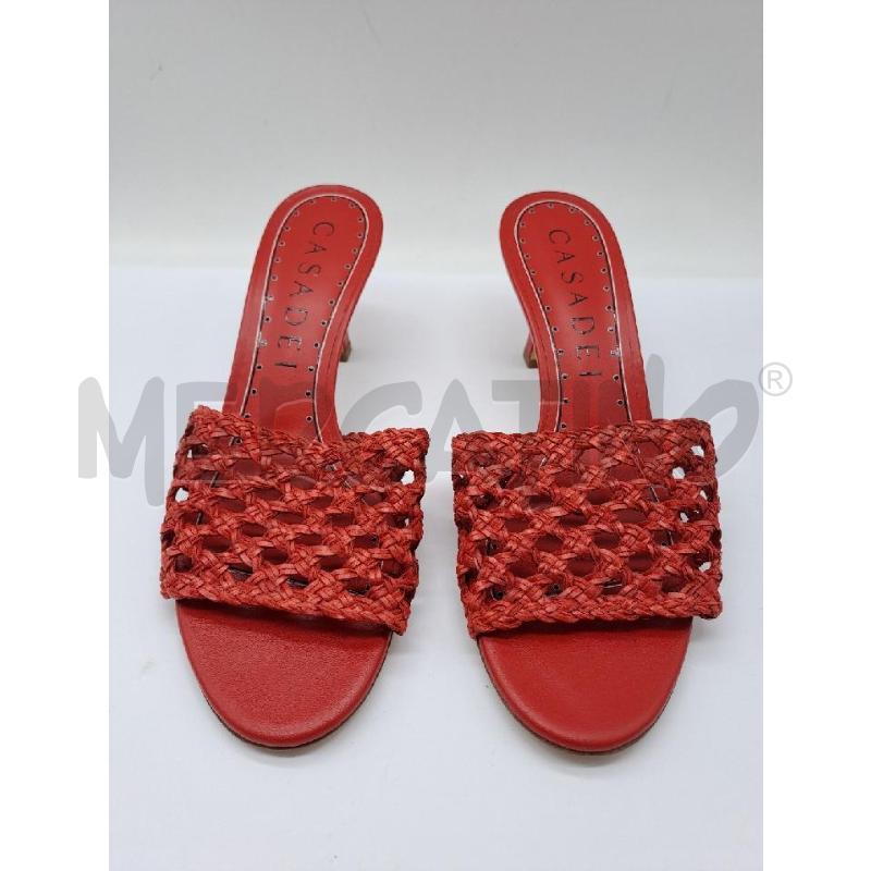 SANDALI DONNA MULES CASADEI ROSSO INTRECCIO | Mercatino dell'Usato Catanzaro 1
