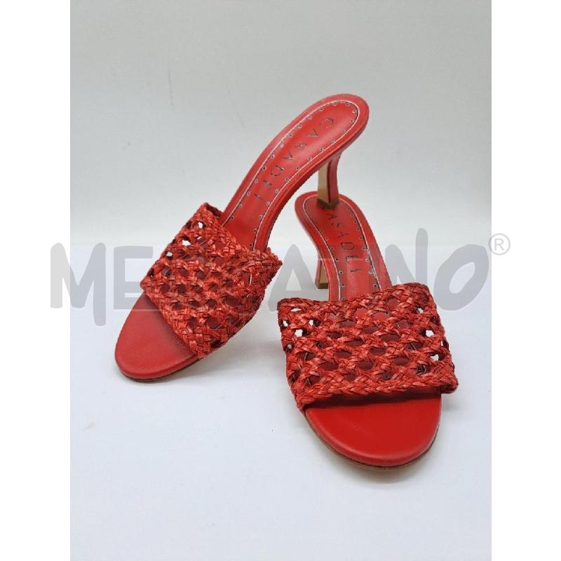 SANDALI DONNA MULES CASADEI ROSSO INTRECCIO | Mercatino dell'Usato Catanzaro 2