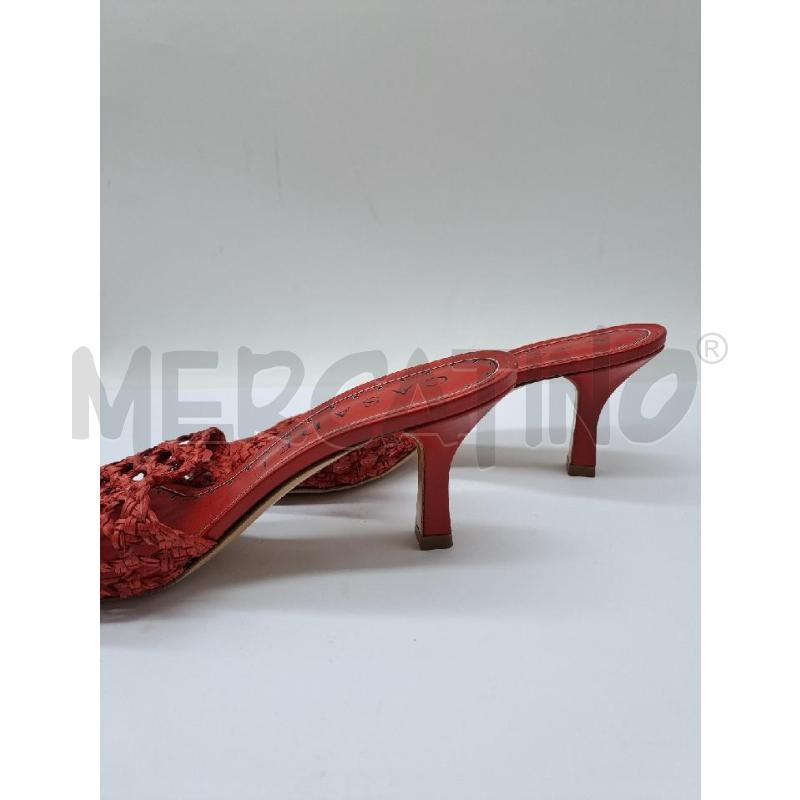 SANDALI DONNA MULES CASADEI ROSSO INTRECCIO | Mercatino dell'Usato Catanzaro 3