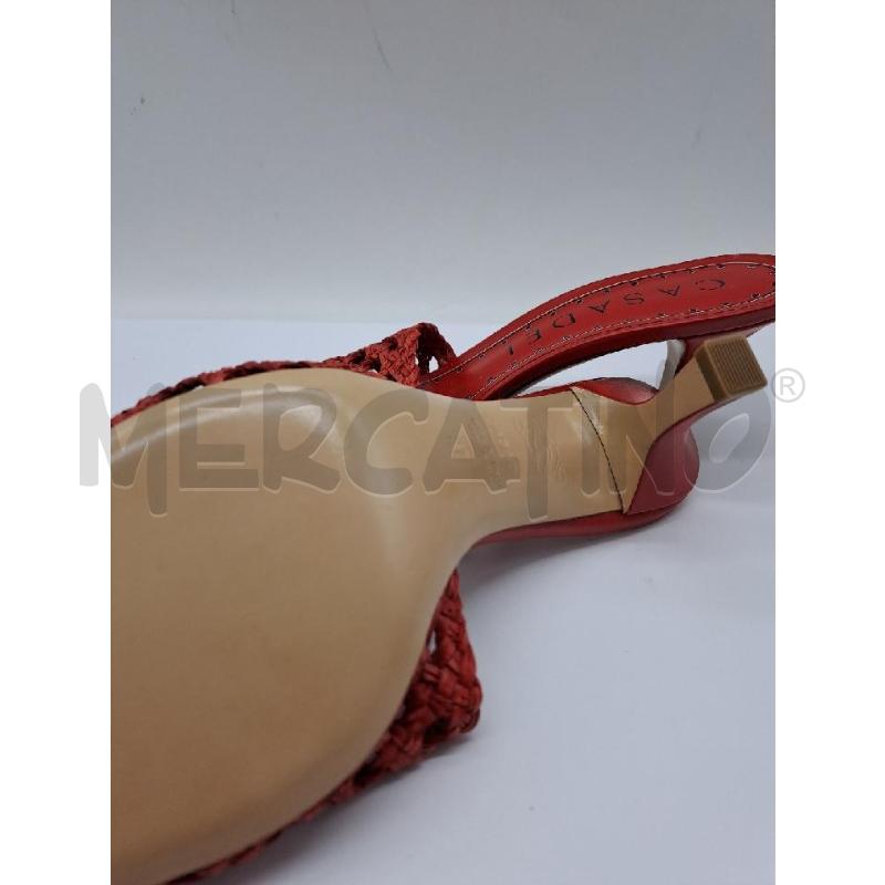SANDALI DONNA MULES CASADEI ROSSO INTRECCIO | Mercatino dell'Usato Catanzaro 4
