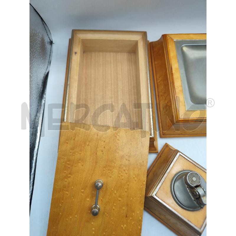 SET IN LEGNO PORTA CENERE ACCENDINO PORTA OGGETTI  | Mercatino dell'Usato Catanzaro 3