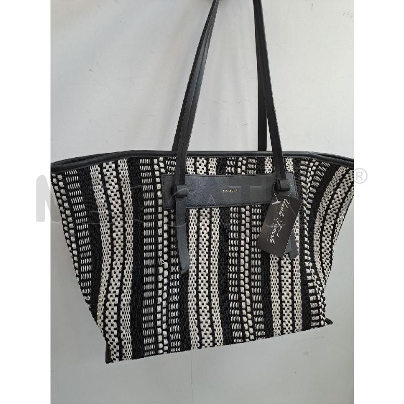 SHOPPER MARELLA NERO INTRECCIO BIANCO DOPPIO MANCIO | Mercatino dell'Usato Catanzaro 1