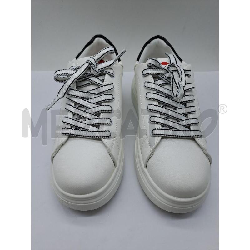 SNEAKERS DONNA BRACCIALINI BIANCO STRINGHE BORDO NERO | Mercatino dell'Usato Catanzaro 1