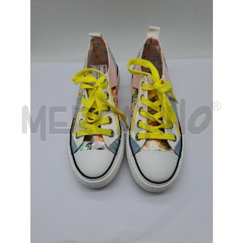 SNEAKERS DONNA CAFÈNOIR TESSUTO BIANCO MODELLO CONVERSE STRINGHE GIALLO | Mercatino dell'Usato Catanzaro 2