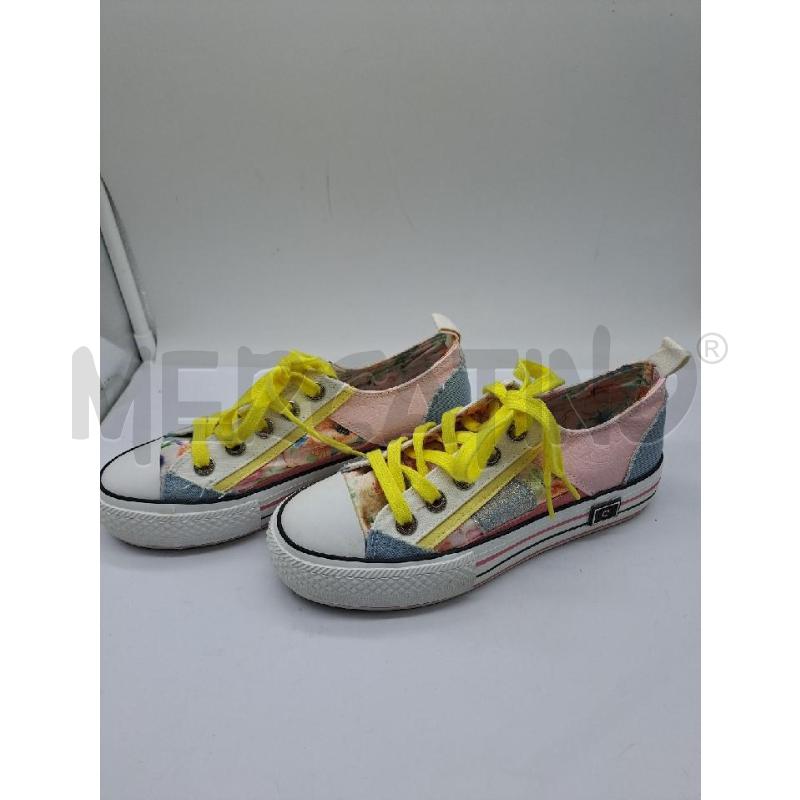 SNEAKERS DONNA CAFÈNOIR TESSUTO BIANCO MODELLO CONVERSE STRINGHE GIALLO | Mercatino dell'Usato Catanzaro 3