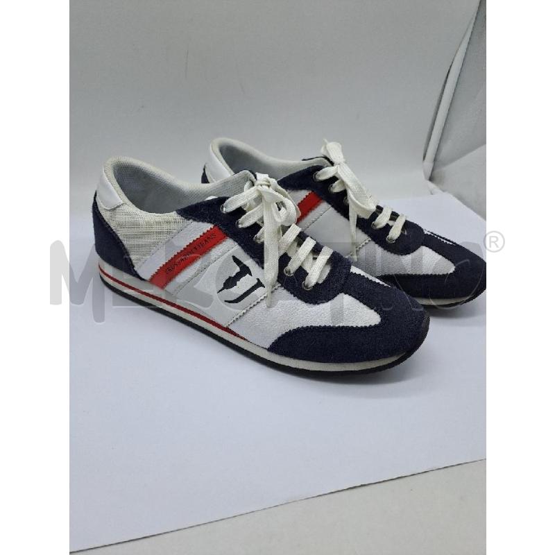 SNEAKERS UOMO TRUSSARDI BLU BIANCO STRISCIA ROSSO | Mercatino dell'Usato Catanzaro 1