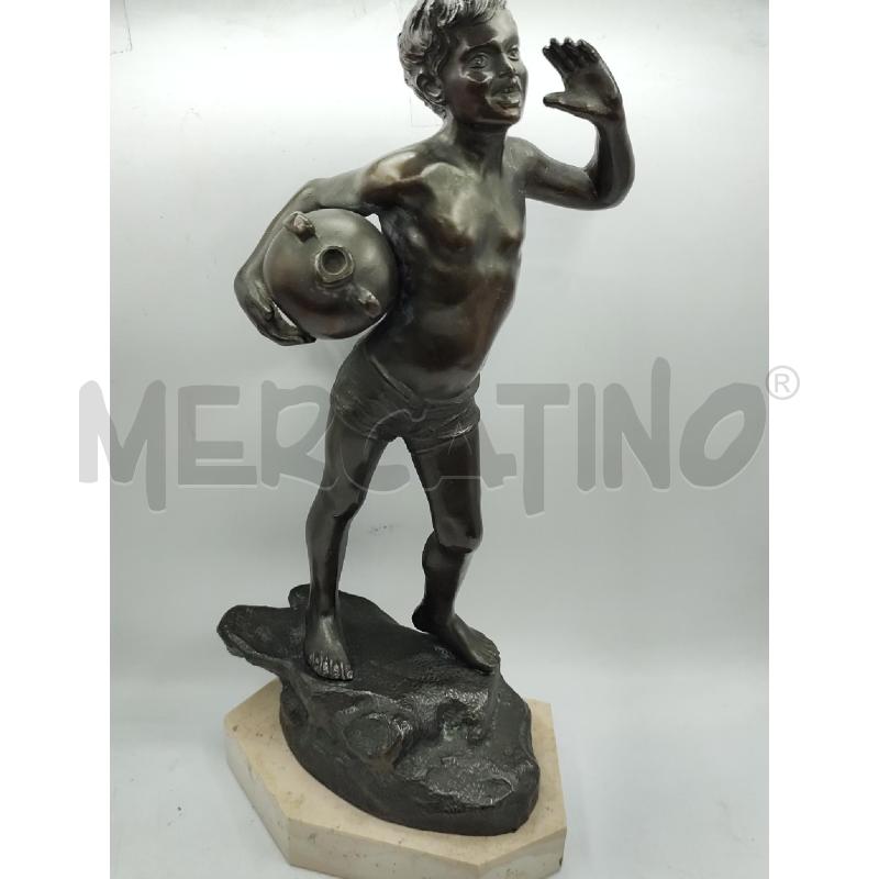 STATUA BRONZO P. UCCELLO UOMO CON ANFORA | Mercatino dell'Usato Catanzaro 1