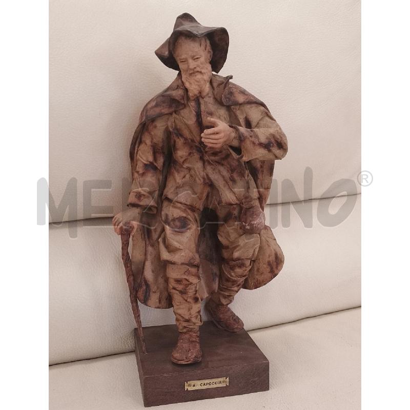 STATUA CARTAPESTA ANGELO CAPOCCIA UOMO CON BASTONE | Mercatino dell'Usato Catanzaro 1