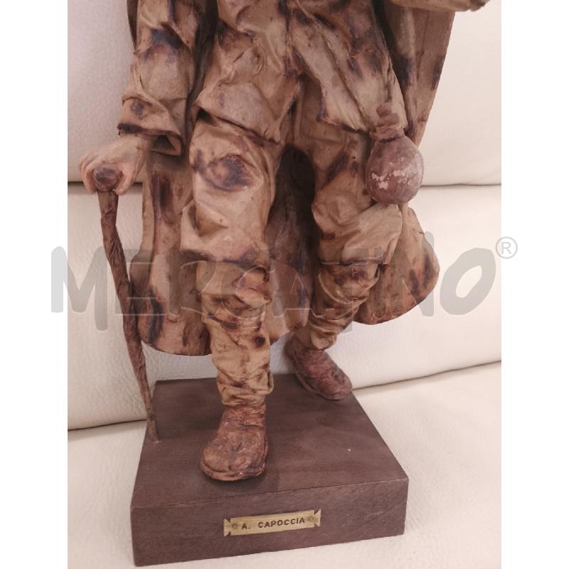 STATUA CARTAPESTA ANGELO CAPOCCIA UOMO CON BASTONE | Mercatino dell'Usato Catanzaro 2