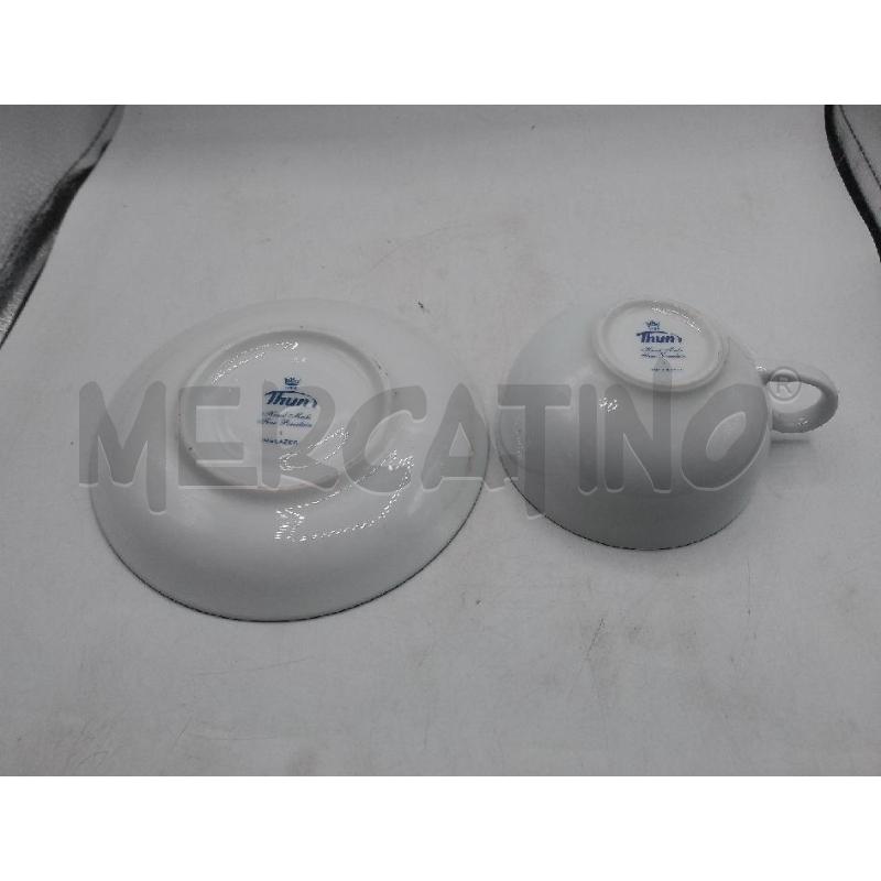 TAZZE PZ. 6 CON PIATTINO THUN CON BORDO BLU  | Mercatino dell'Usato Catanzaro 3
