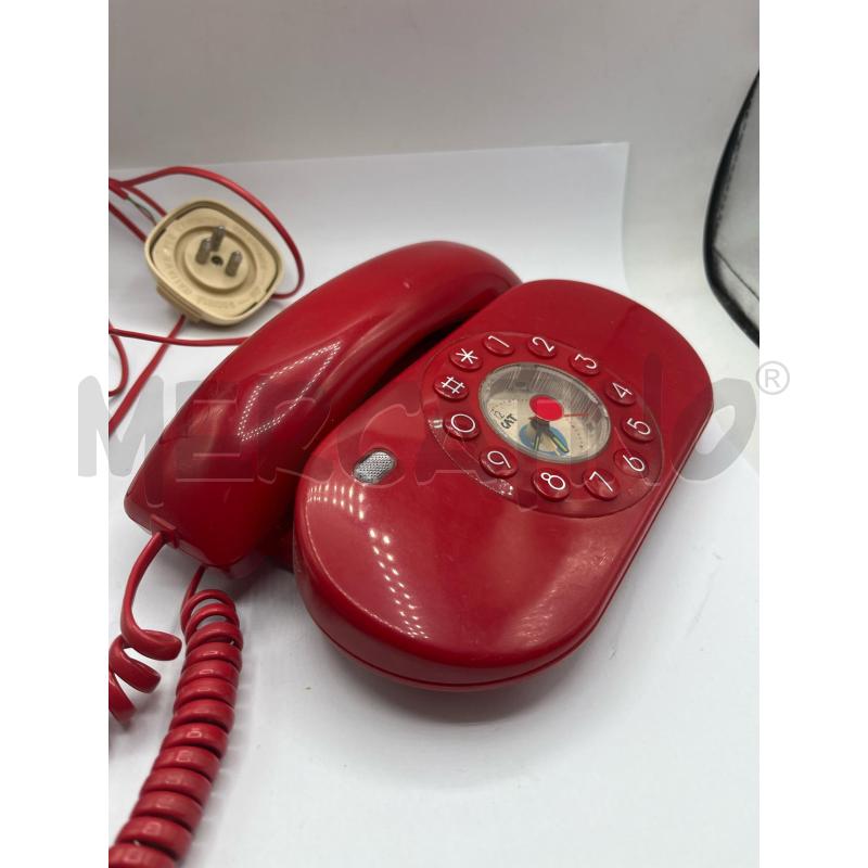 TELEFONO PTT ANNI 70 VINTAGE ROSSO CON OROLOGIO  | Mercatino dell'Usato Catanzaro 1