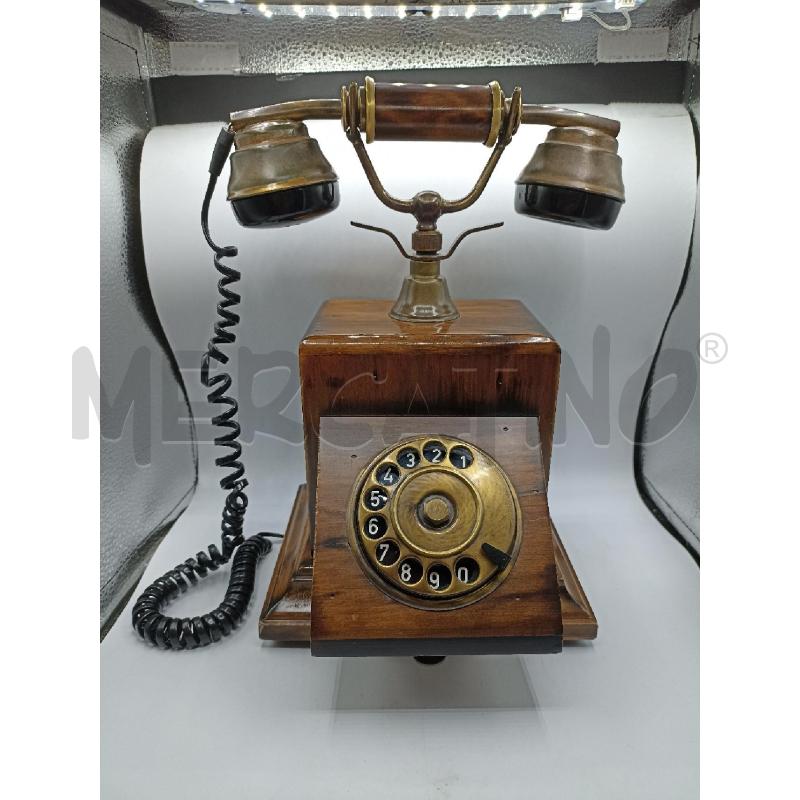 TELEFONO VINTAGE IN LEGNO CON CASSETTO TASTIERA ROTELLA | Mercatino dell'Usato Catanzaro 1