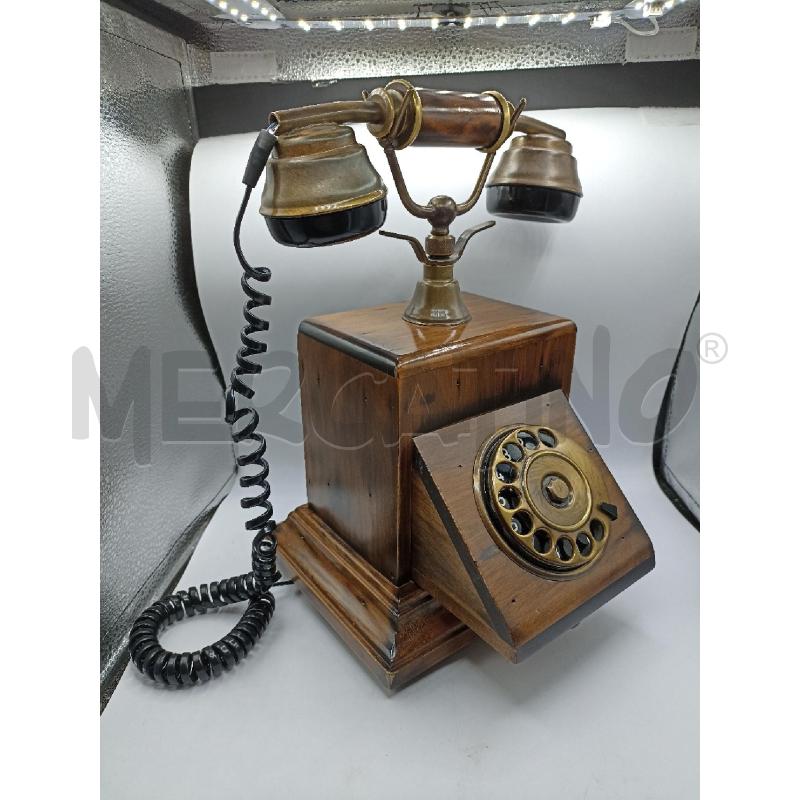 TELEFONO VINTAGE IN LEGNO CON CASSETTO TASTIERA ROTELLA | Mercatino dell'Usato Catanzaro 2