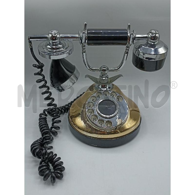TELEFONO VINTAGE TELCER NO CAVO NERO METALLO DORATO ARGENTATO | Mercatino dell'Usato Catanzaro 1
