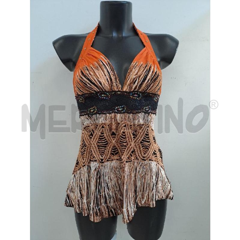 TOP CAVALLI ARANCIO PIZZO NERO FASCIA  | Mercatino dell'Usato Catanzaro 1