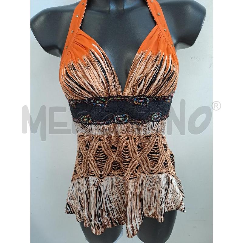 TOP CAVALLI ARANCIO PIZZO NERO FASCIA  | Mercatino dell'Usato Catanzaro 2