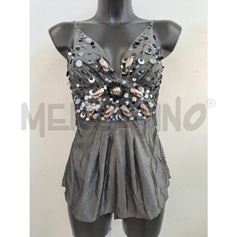 TOP ELISABETTA FRANCHI GRIGIO PAIETTATO  | Mercatino dell'Usato Catanzaro 1