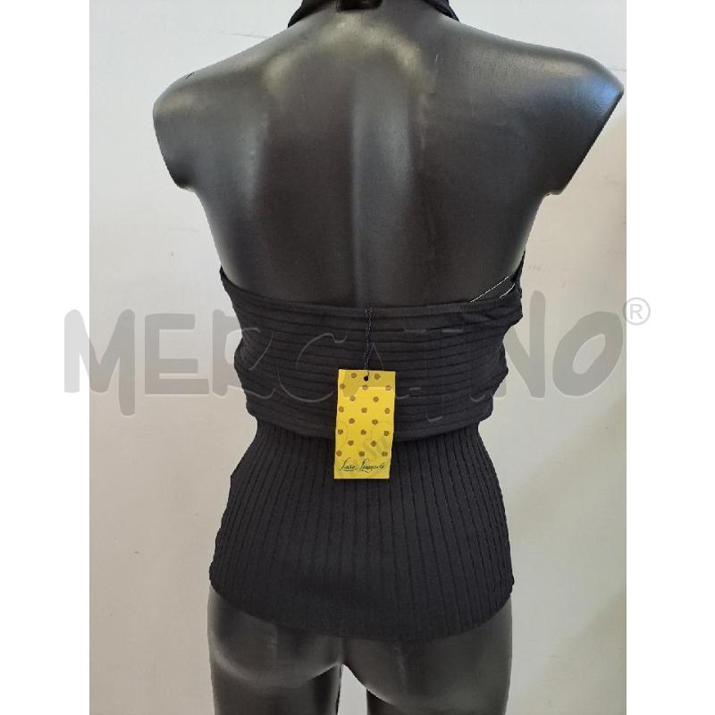TOP LUISA SPAGNOLI COSTINE NERO LEG COLLO  | Mercatino dell'Usato Catanzaro 3