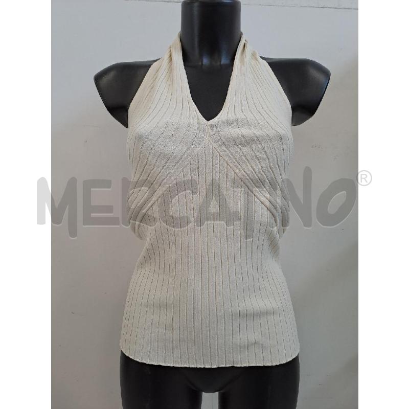 TOP LUISA SPAGNOLI COSTINE PANNA LEG COLLO | Mercatino dell'Usato Catanzaro 1