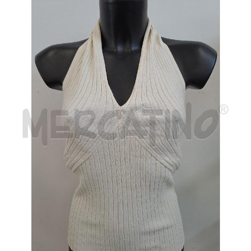 TOP LUISA SPAGNOLI COSTINE PANNA LEG COLLO | Mercatino dell'Usato Catanzaro 2
