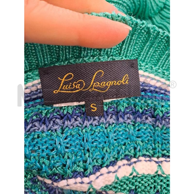 TOP LUISA SPAGNOLI TRECCE VERDE BLU LEG COLLO | Mercatino dell'Usato Catanzaro 4