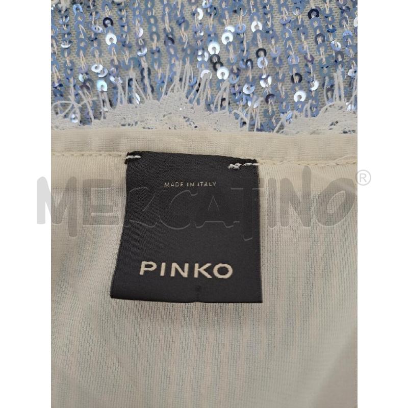TOP PINKO PAILLETTES AZZURRO BORDO FIORI RICAMO | Mercatino dell'Usato Catanzaro 4