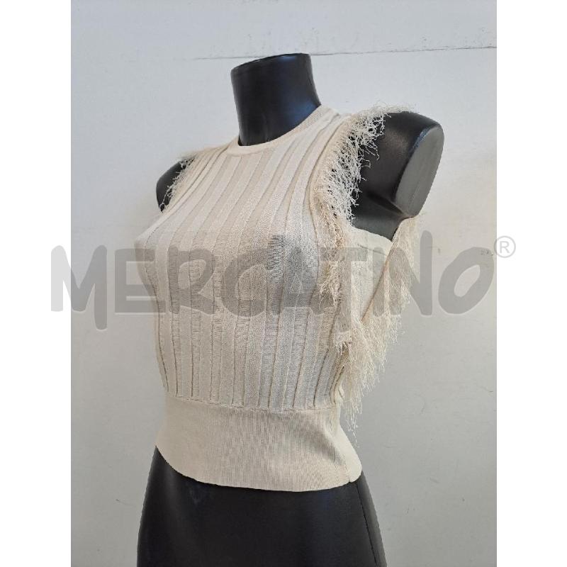 TOP PINK COSTINE PANNA BORDO FRANGE | Mercatino dell'Usato Catanzaro 2