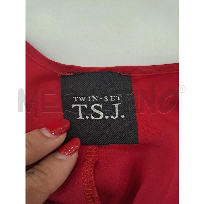 TOP TWINSET ROSSO PIZZO CELESTE  | Mercatino dell'Usato Catanzaro 4