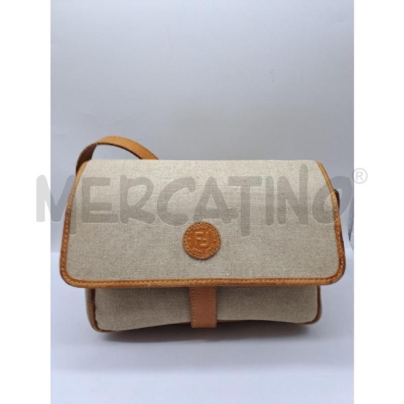 TRACOLLA DONNA FENDI TELA BEIGE +TRACOLLA ESTRAIBILE BORDO PELLE | Mercatino dell'Usato Catanzaro 1