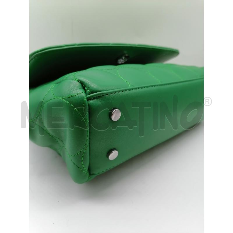TRACOLLA DONNA PASH BAG VERDE TRAPUNTATO CATENA ARGENTATA | Mercatino dell'Usato Catanzaro 4