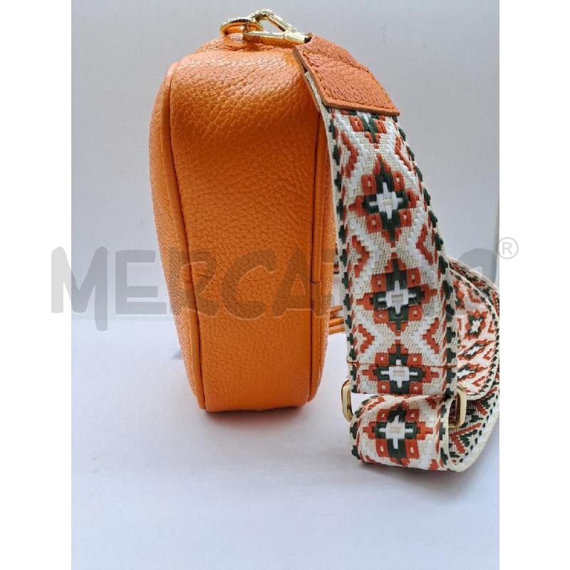 TRACOLLA DONNA VERA PELLE ARANCIO TRACOLLA VERDE MILITARE ARANCIO DETTAGLIO DORATO  | Mercatino dell'Usato Catanzaro 4