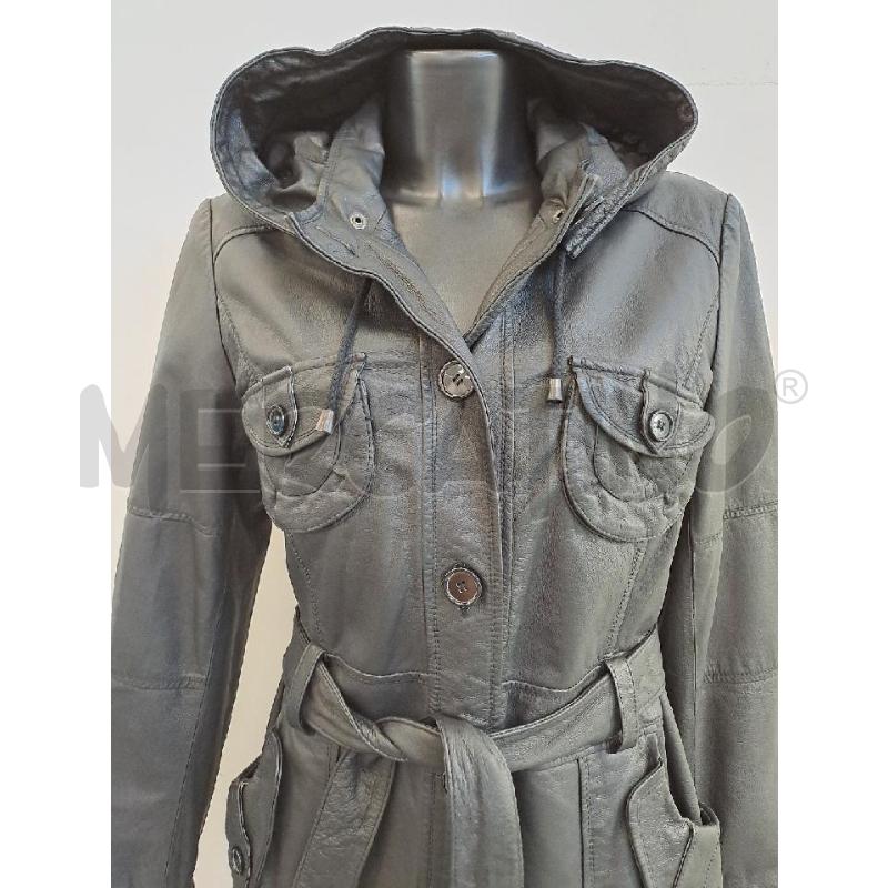 TRENCH DONNA EAST VILLAGE NERO PELLE | Mercatino dell'Usato Catanzaro 2