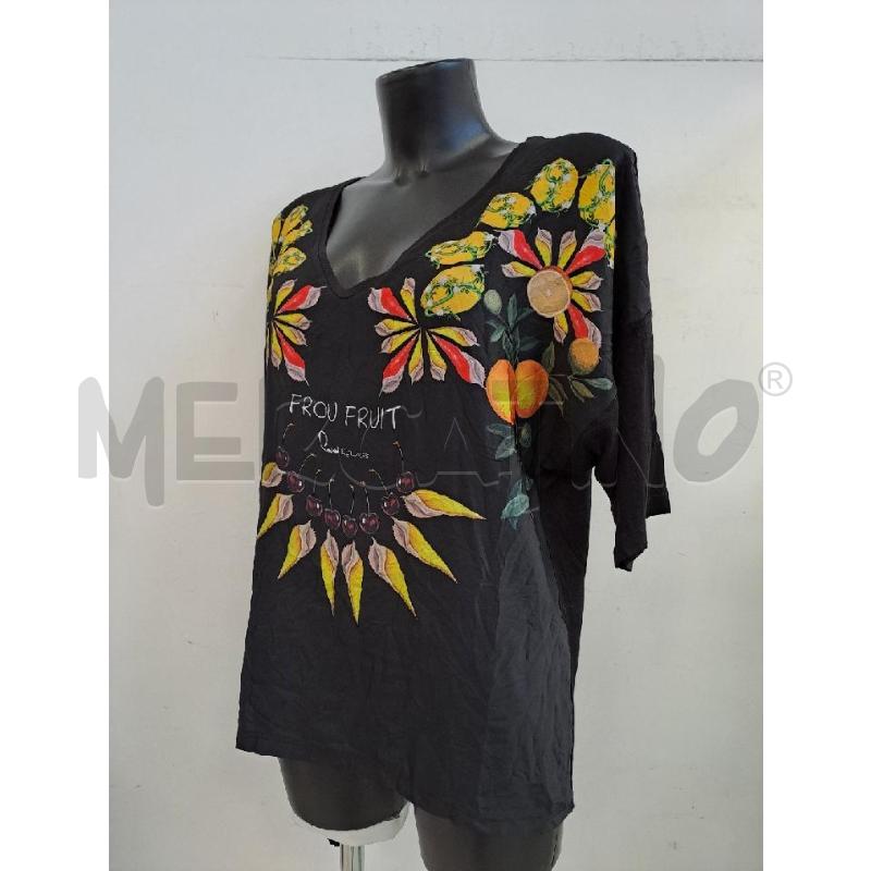 T SHIRT DONNA CAVALLI CLASS NERO FROU FRUIT  | Mercatino dell'Usato Catanzaro 2