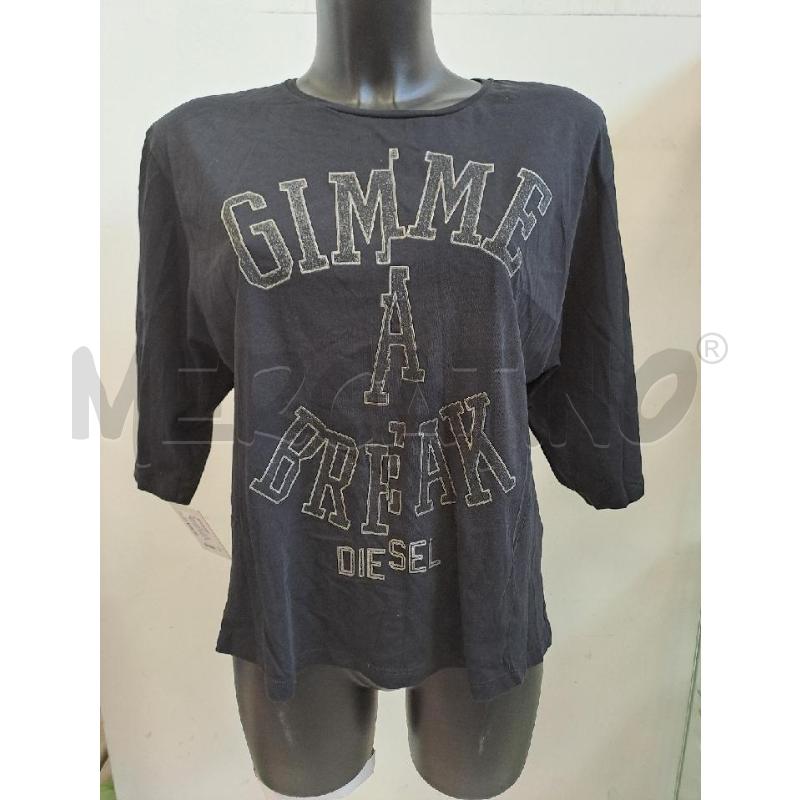 T SHIRT DONNA DIESEL NERO LARGO APERTA DIETRO | Mercatino dell'Usato Catanzaro 1