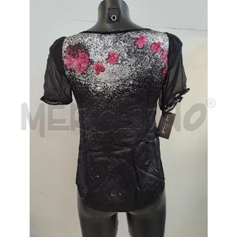 T SHIRT DONNA PENNYBLACK NERO DISEGNO ROSA | Mercatino dell'Usato Catanzaro 3