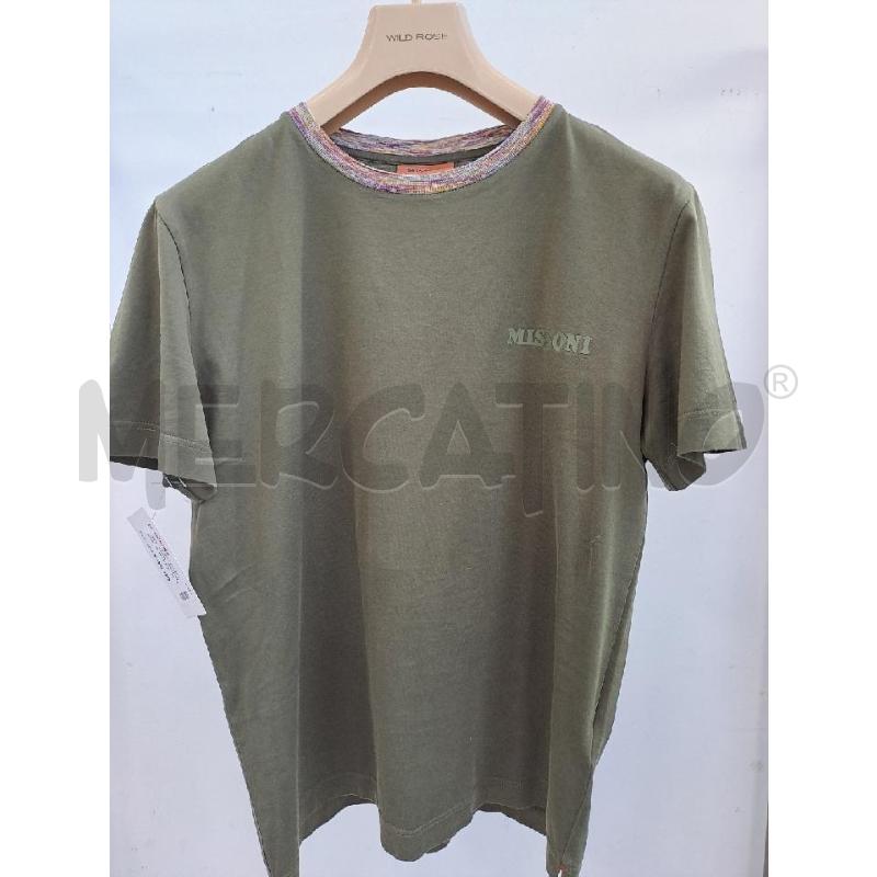 T SHIRT UOMO MISSION VERDE MILITARE COLLO COLORATO | Mercatino dell'Usato Catanzaro 1