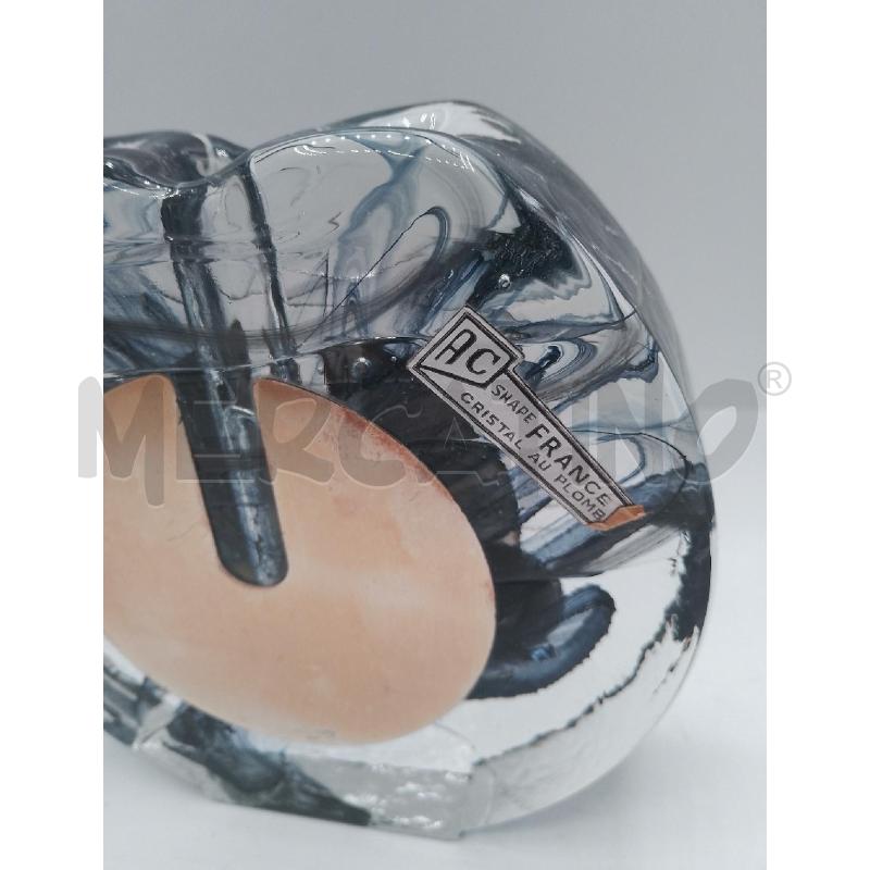 VASO MONOFIORE DA TAVOLO AC SHAPE CRISTAL FRANCE IN CRISTALLO E METALLO PREZIOSO BLU  | Mercatino dell'Usato Catanzaro 2