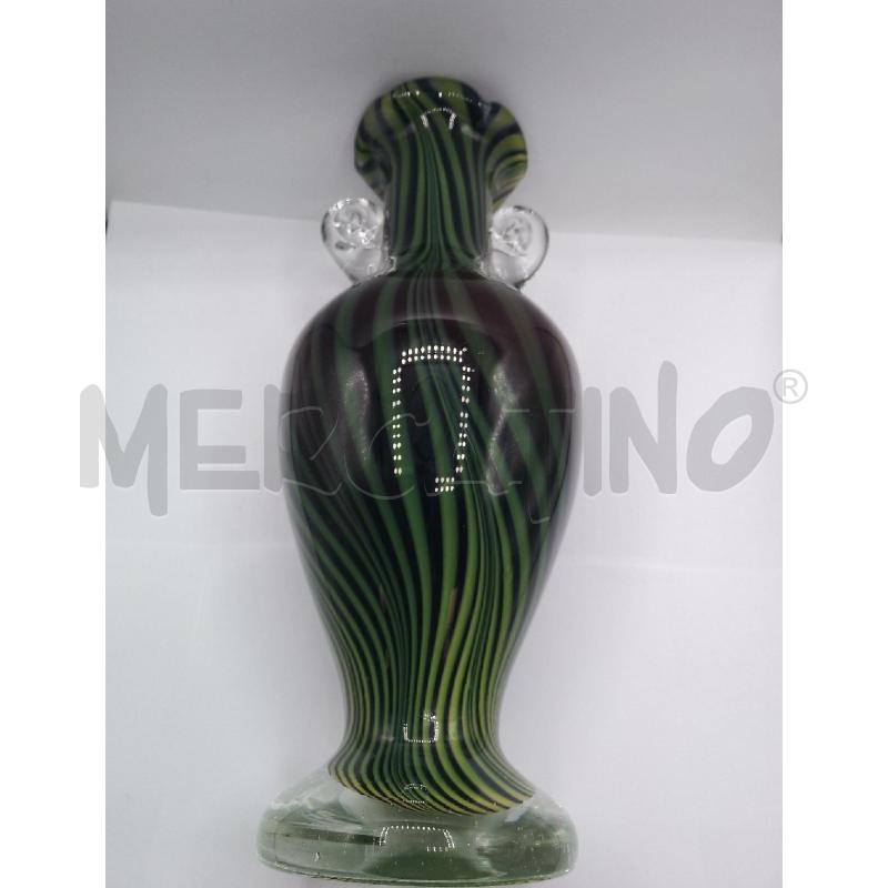 VASO VETRO MURANO VERDE CON MANICI H 32 CM | Mercatino dell'Usato Catanzaro 3