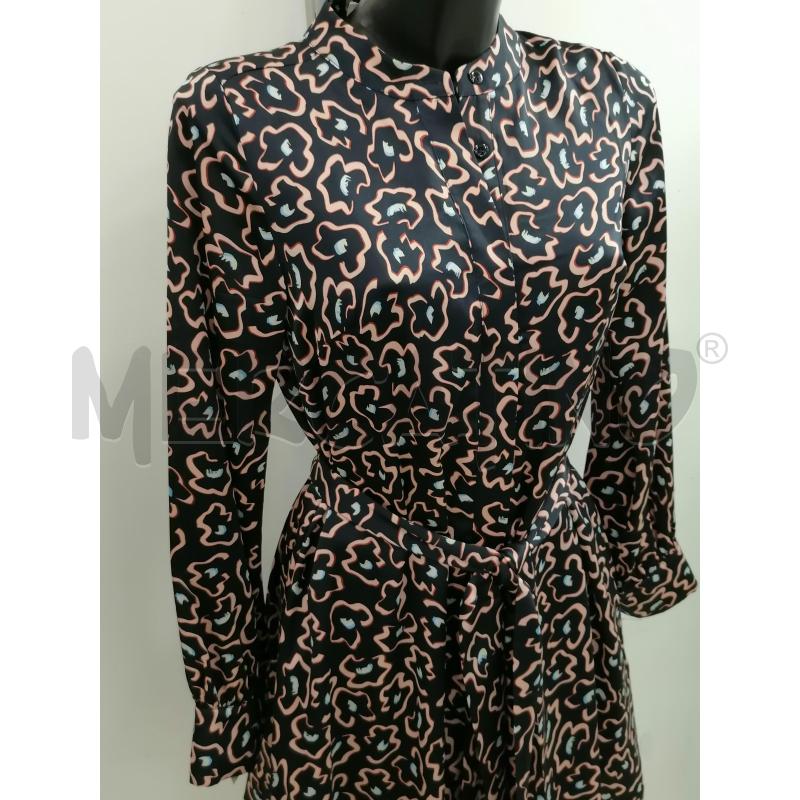 VESTITO DONNA ANONYME BLU FIORI ROSA CINTURA BOTTONI | Mercatino dell'Usato Catanzaro 2