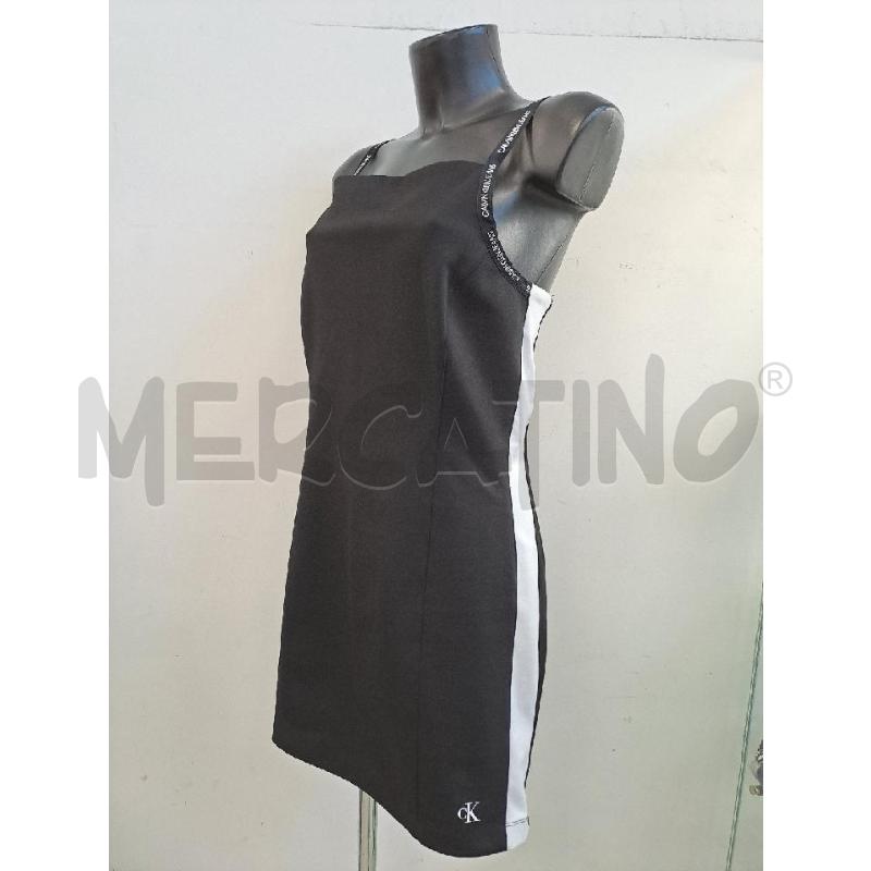 VESTITO DONNA CALVIN KLEIN NERO BANDA BIANCO  | Mercatino dell'Usato Catanzaro 2