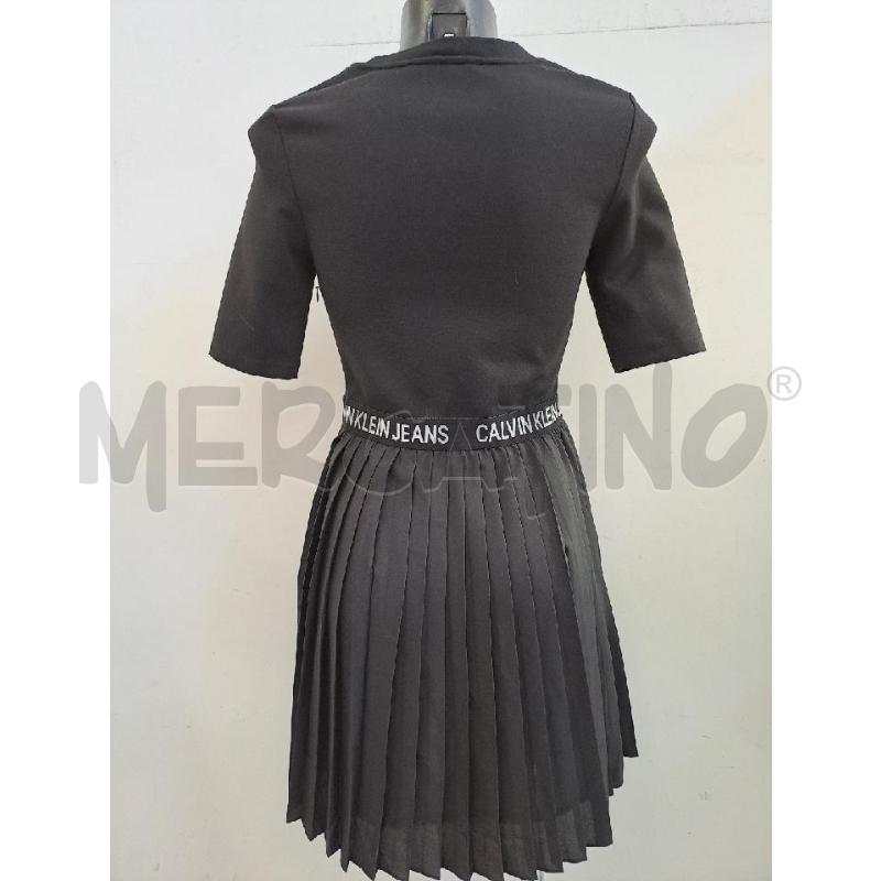 VESTITO DONNA CALVIN KLEIN NERO GONNA PLISSETTATA FASCIA LOGATA  | Mercatino dell'Usato Catanzaro 3